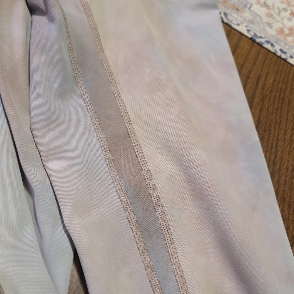 Ododos Cross Waist Full Length Leggings Blue & Purple Tie Dye Size M